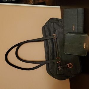Guess Denim Bag and Wallets